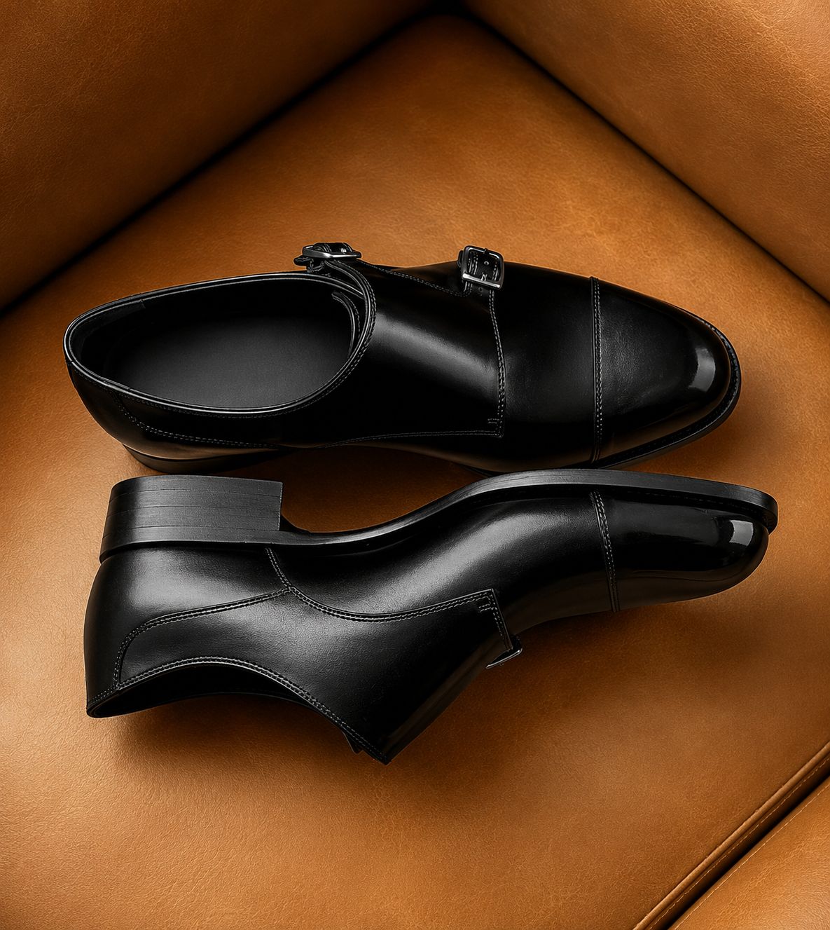Double strap monk shoes