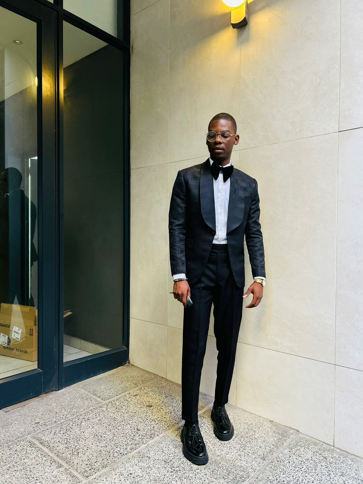 Black tuxedo look
